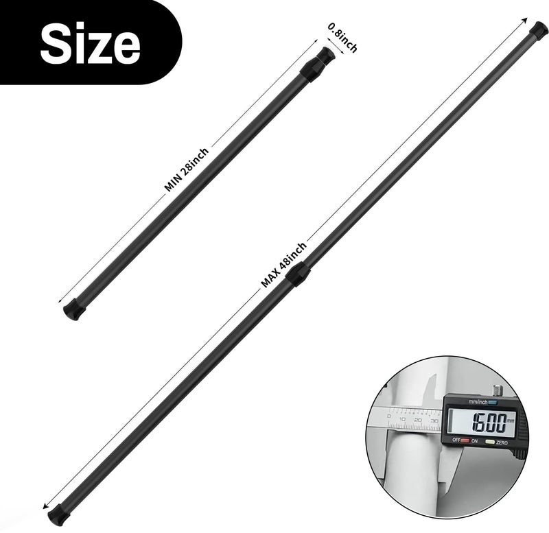 kimwason 6 Pack Spring Tension Curtain Rod Adjustable Length for Kitchen, Bathroom, Cupboard, Wardrobe, Window, Bookshelf DIY Projects - Image 2